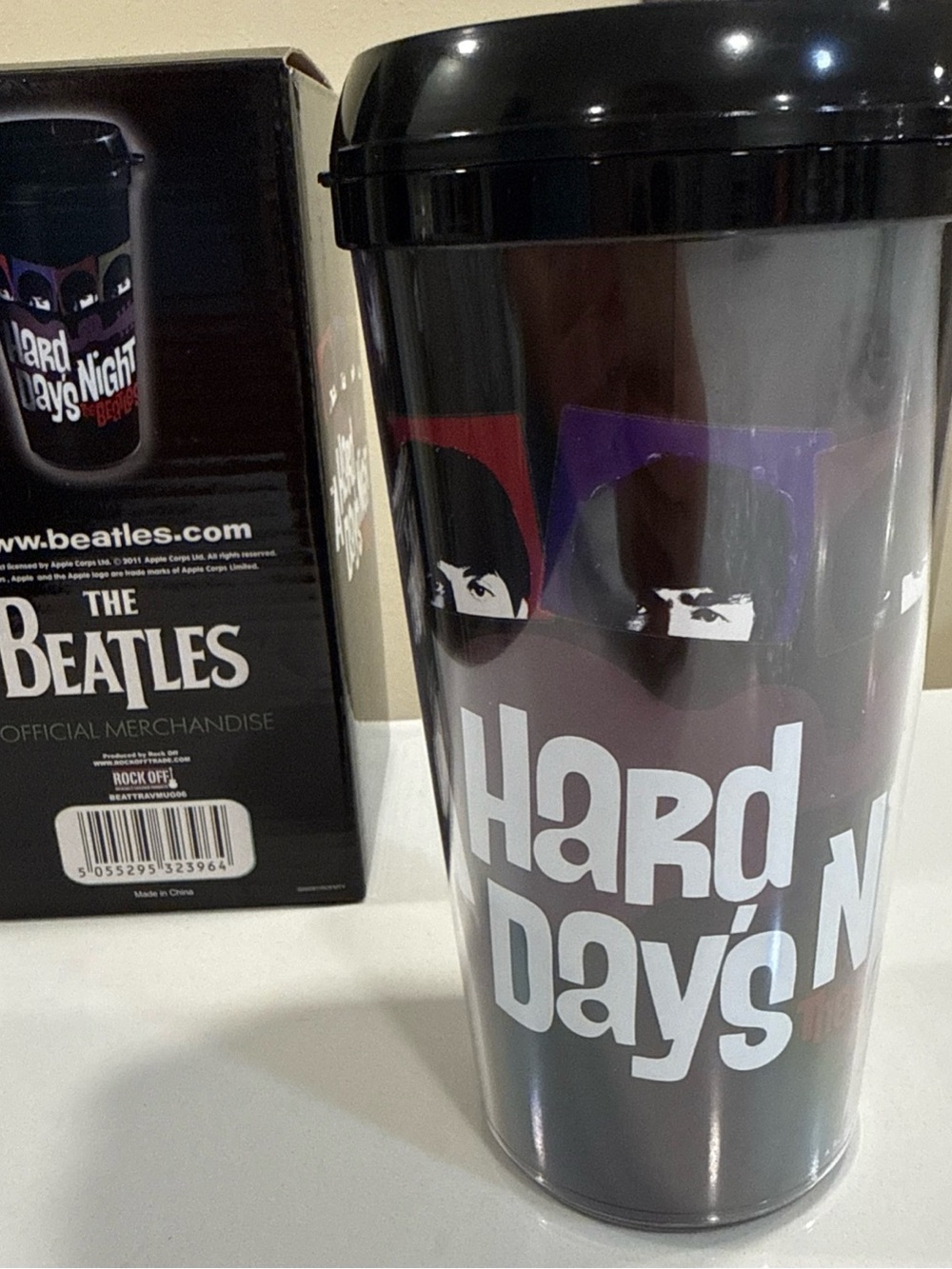 The Beatles Hard Day's Night Travel Tumbler - Black/Purple/Red